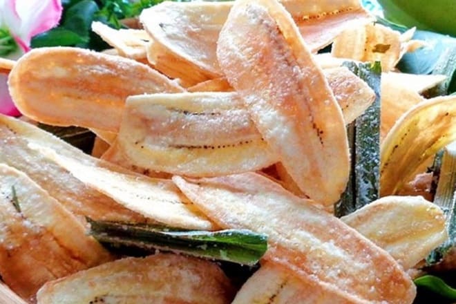 Chuối sấy mật ong khô bằng nồi chiên không dầu
