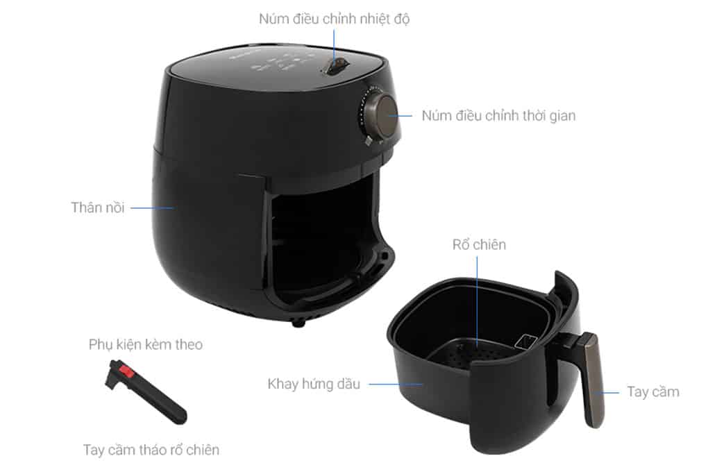 Cấu tạo của nồi chiên không dầu gồm những gì?